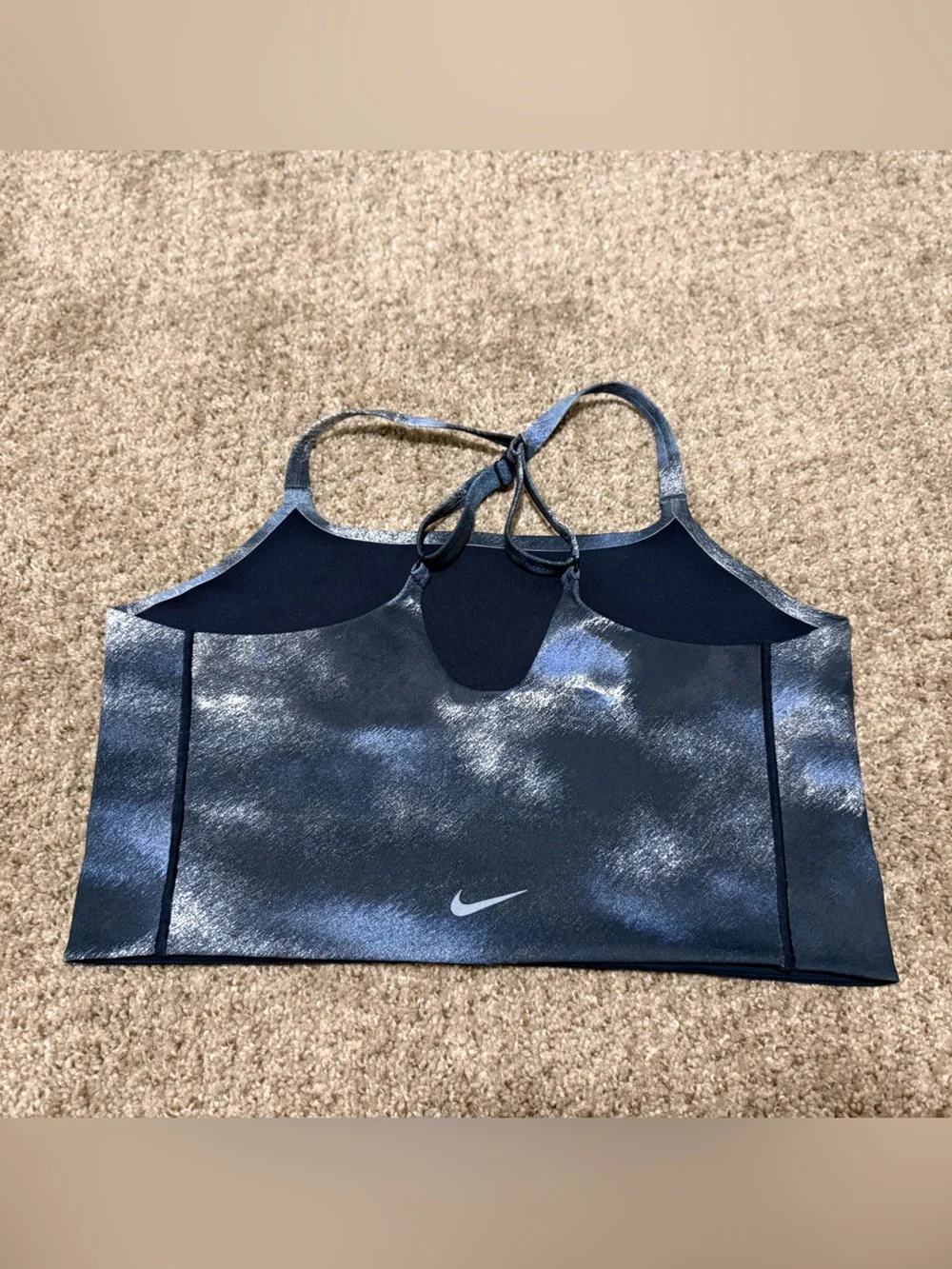 Nike One Dri-FIT Blue Abstract Cloud Sports Bra